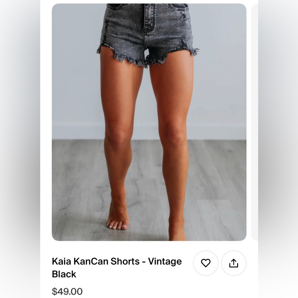 Washed Black Short Raw Hem